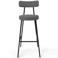 Kit 02 Banquetas Alta Cozinha Bar Sala Jantar Estrutura Em Aço Milão L02 Suede Cinza - 8