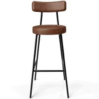 Kit 04 Banquetas Altas Bar Cozinha Sala De Jantar Em Aço Milão L02 Couríssimo Marrom - 3