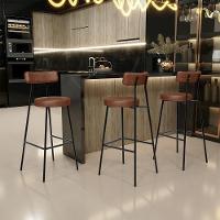 Kit 04 Banquetas Altas Bar Cozinha Sala De Jantar Em Aço Milão L02 Couríssimo Marrom - 6