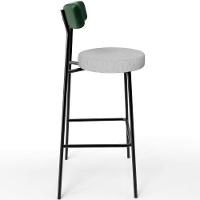 Kit 02 Banquetas Alta Cozinha Bar Sala De Jantar Milão L02 Facto Verde Musgo Linho Cinza - 5