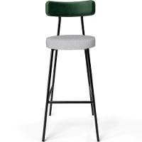 Kit 02 Banquetas Alta Cozinha Bar Sala De Jantar Milão L02 Facto Verde Musgo Linho Cinza - 8