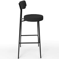 Kit 04 Banquetas Altas Bar Cozinha Sala De Jantar Em Aço Milão L02 Bouclê Preto - 3