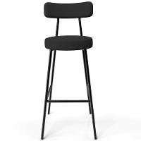 Kit 04 Banquetas Altas Bar Cozinha Sala De Jantar Em Aço Milão L02 Bouclê Preto - 6