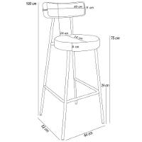 Kit 02 Banquetas Alta Cozinha Sala Jantar Aço Milão L02 Couríssimo Camel Linho Cinza