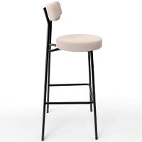 Kit 04 Banquetas Altas Bar Cozinha Sala De Jantar Em Aço Milão L02 Suede Bege - 5