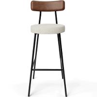 Kit 04 Banquetas Alta Cozinha Sala Jantar Milão L02 Couríssimo Marrom Linho Champagne - 6