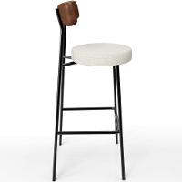 Kit 04 Banquetas Alta Cozinha Sala Jantar Milão L02 Couríssimo Marrom Linho Champagne - 7