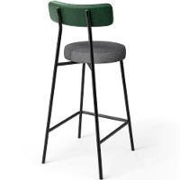 Kit 02 Banquetas Baixa Cozinha E Sala Jantar Bancada Milão L02 Facto Verde Cinza Escuro - 2