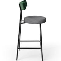 Kit 02 Banquetas Baixa Cozinha E Sala Jantar Bancada Milão L02 Facto Verde Cinza Escuro - 3