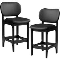Kit 02 Banquetas Baixa Bar Cozinha E Sala De Jantar Fixa Betta L02 Couríssimo Preto - 1