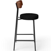 Kit 02 Banquetas Baixa Cozinha Sala De Jantar Milão L02 Couríssimo Marrom Linho Chumbo - 3