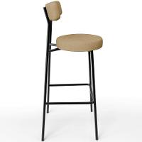 Kit 02 Banquetas Alta Bar Cozinha Sala De Jantar Em Aço Milão L02 Linho Bege Escuro - 6