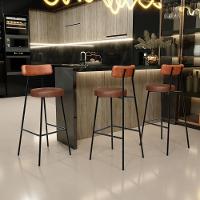 Banqueta Alta Bar Cozinha Sala De Jantar Milão L02 Couríssimo Camel Marrom - 2