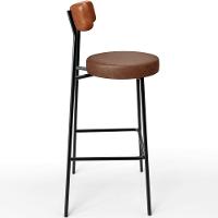 Banqueta Alta Bar Cozinha Sala De Jantar Milão L02 Couríssimo Camel Marrom - 3