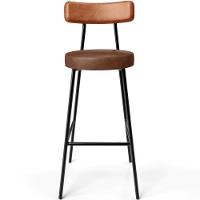 Banqueta Alta Bar Cozinha Sala De Jantar Milão L02 Couríssimo Camel Marrom - 5