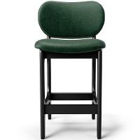 Kit 02 Banquetas Baixa Bar Cozinha E Sala De Jantar Fixa Betta Preto Facto Verde Musgo - 7