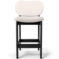 Kit 02 Banquetas Baixa Bar Cozinha E Sala De Jantar Fixa Betta L02 Preto Linho Cru - 3