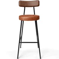 Banqueta Alta Bar Cozinha Sala De Jantar Milão L02 Couríssimo Marrom Camel