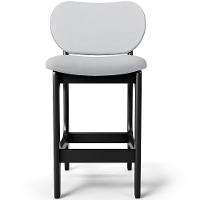 Kit 02 Banquetas Baixa Bar Cozinha E Sala De Jantar Fixa Betta L02 Preto Linho Cinza