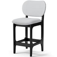 Kit 02 Banquetas Baixa Bar Cozinha E Sala De Jantar Fixa Betta L02 Preto Linho Cinza - 7