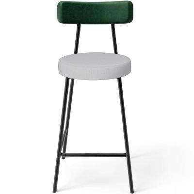 Kit 02 Banquetas Baixa Bar Cozinha E Sala De Jantar Milão L02 Facto Verde Linho Cinza