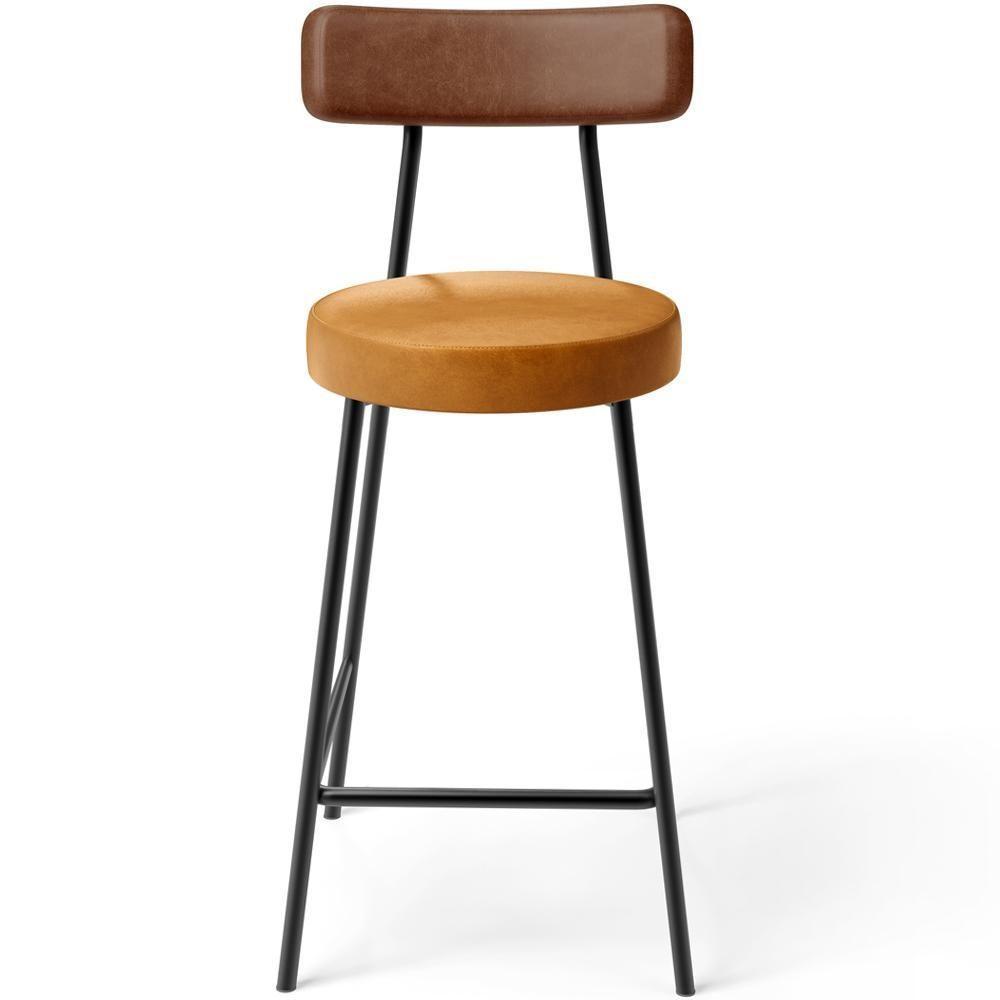 Kit 04 Banquetas Baixa Cozinha Sala Jantar Bancada Milão L02 Couríssimo Marrom Whisky - 7