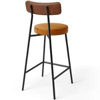 Kit 04 Banquetas Baixa Cozinha Sala Jantar Bancada Milão L02 Couríssimo Marrom Whisky - 6