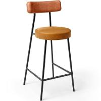 Kit 04 Banquetas Baixa Cozinha Sala Jantar Bancada Milão L02 Couríssimo Camel Whisky - 6