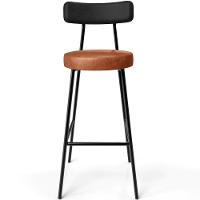 Kit 02 Banquetas Alta Bar Cozinha Sala De Jantar Milão L02 Couríssimo Preto Camel - 3