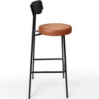 Kit 02 Banquetas Alta Bar Cozinha Sala De Jantar Milão L02 Couríssimo Preto Camel - 7