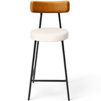 Kit 02 Banquetas Baixa Cozinha Sala Jantar Bancada Milão L02 Couríssimo Whisky Linho Cru - 3