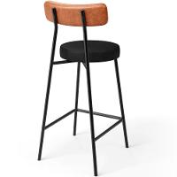 Kit 04 Banquetas Baixa Cozinha Sala Jantar Bancada Milão L02 Couríssimo Camel Preto - 8