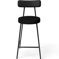 Kit 04 Banquetas Baixa Cozinha Sala Jantar Bancada Milão L02 Couríssimo Preto Linho Chumbo - 2