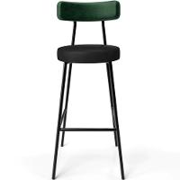 Kit 02 Banquetas Alta Bar Cozinha Sala De Jantar Milão L02 Facto Verde Couríssimo Preto - 7