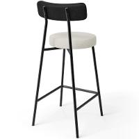 Kit 04 Banquetas Baixa Cozinha Sala Jantar Milão L02 Couríssimo Preto Linho Champagne - 8