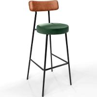 Kit 03 Banquetas Alta Bar Cozinha Sala Jantar Milão L02 Couríssimo Camel Facto Verde - 2