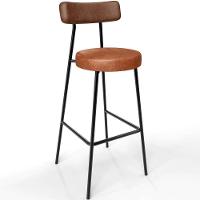 Kit 03 Banquetas Alta Bar Cozinha Sala De Jantar Milão L02 Couríssimo Marrom Camel