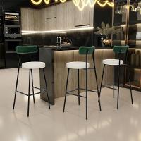 Kit 03 Banquetas Alta Bar Cozinha Sala De Jantar Milão L02 Facto Verde Linho Champagne - 8