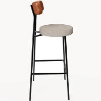 Kit 03 Banquetas Alta Bar Cozinha Sala De Jantar Milão L02 Couríssimo Camel Linho Bege