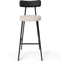 Kit 03 Banquetas Alta Bar Cozinha Sala De Jantar Milão L02 Couríssimo Preto Linho Cru - 2