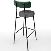 Kit 03 Banquetas Alta Bar Cozinha Sala Jantar Milão L02 Facto Verde Linho Cinza Escuro - 3