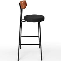 Kit 04 Banquetas Alta Bar Cozinha Sala De Jantar Milão L02 Couríssimo Camel Preto - 3