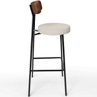 Kit 03 Banquetas Alta Cozinha Bar Sala De Jantar Milão L02 Couríssimo Marrom Linho Cru - 2