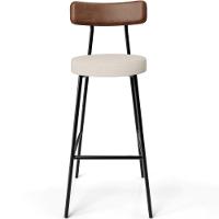 Kit 03 Banquetas Alta Cozinha Bar Sala De Jantar Milão L02 Couríssimo Marrom Linho Cru - 3