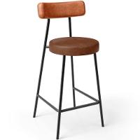 Kit 03 Banquetas Baixa Cozinha Sala Jantar Bancada Milão L02 Couríssimo Camel Marrom