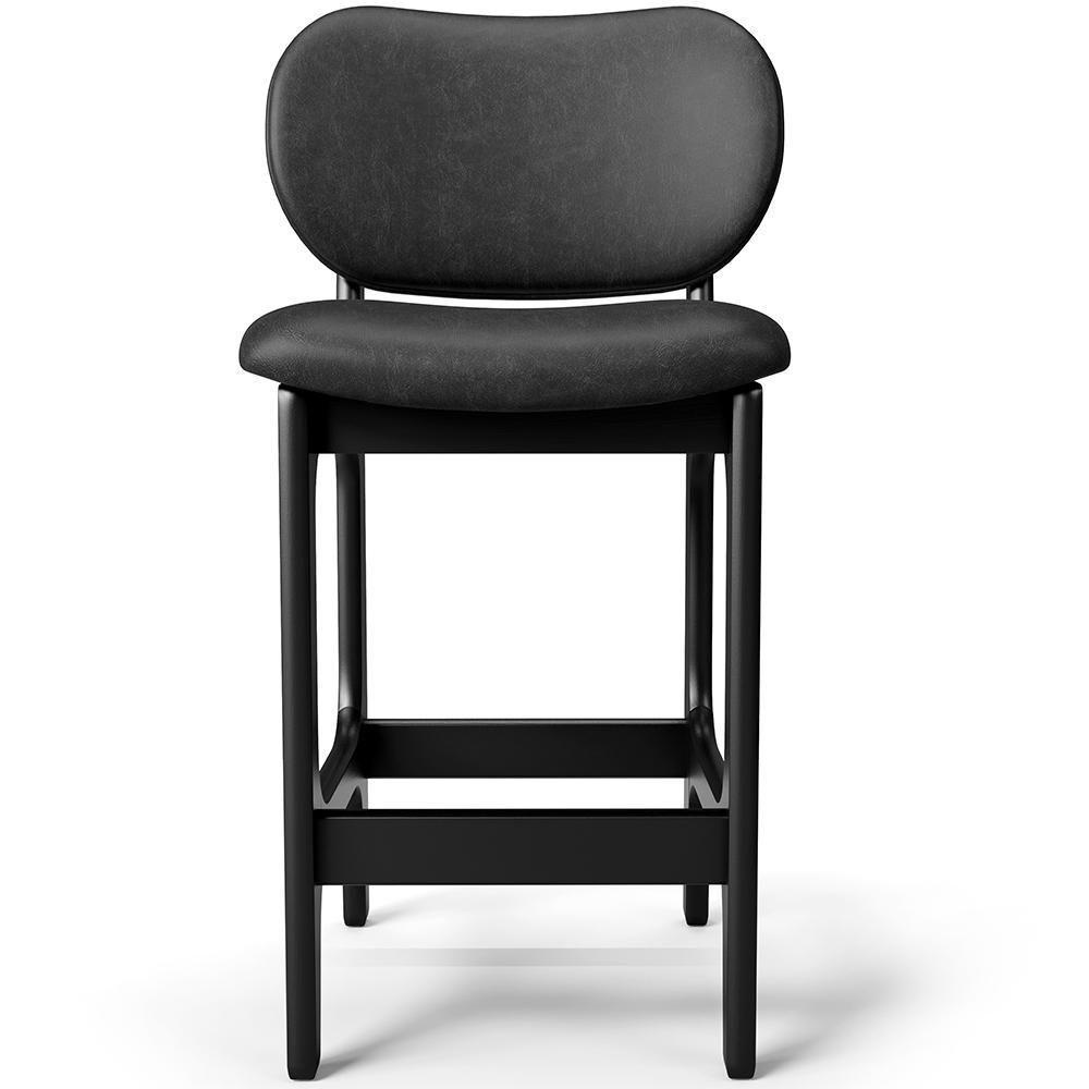 Kit 03 Banquetas Baixa Bar Cozinha E Sala De Jantar Fixa Betta L02 Couríssimo Preto - 6