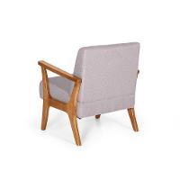 Conjunto 2 Poltronas Estofadas Para Sala Em Madeira Maciça Cléo Cinza Claro - Straub Web - 2