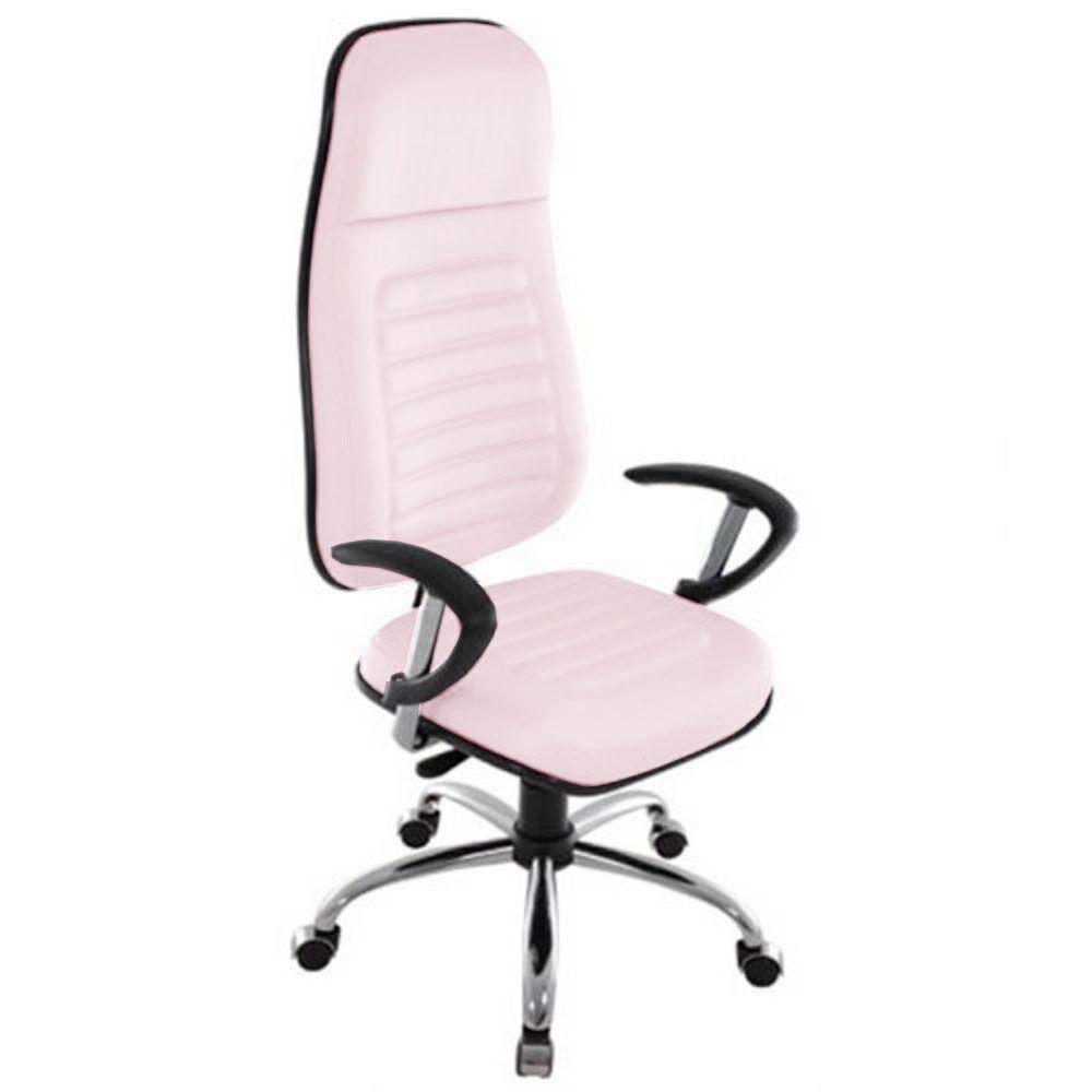 Cadeira Presidente Com Espaldar Alto Linha Blenda Rosa - 1