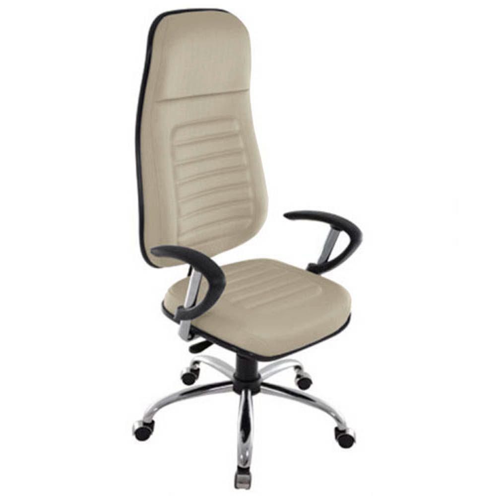 Cadeira Presidente Com Espaldar Alto Linha Blenda Bege - 1