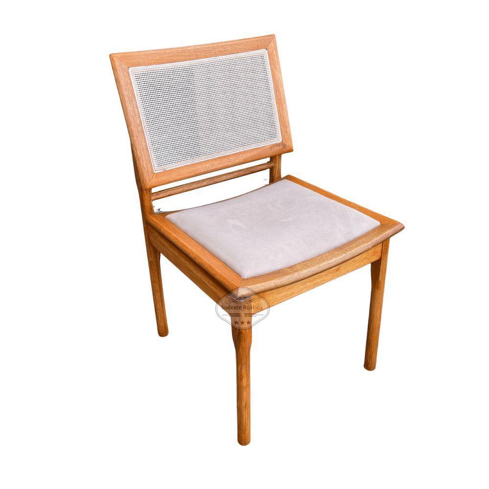 Cadeira De Telinha Caiena Madeira De Demolição Sudeste Rústico - 1